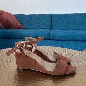 J. Crew Brown Suede Wedge Sandals